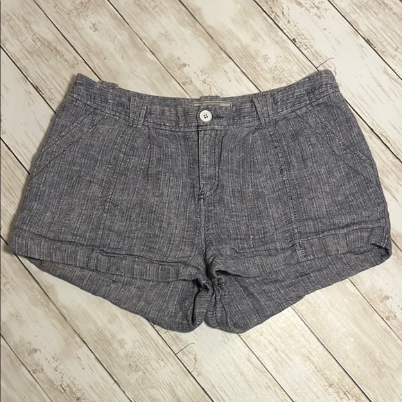 Free People blue Chambray Linen Chino Women's Shorts size 8 - Picture 1 of 6